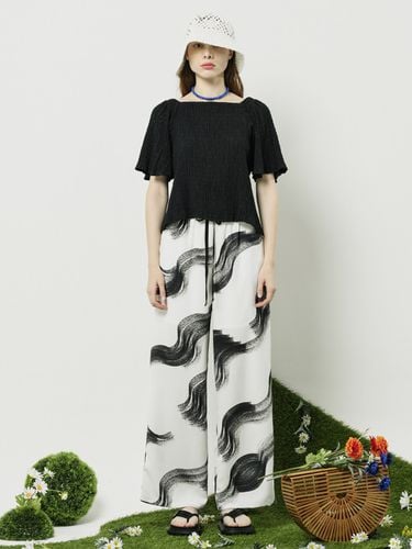 Silky Long Pants_White+Black - RALMODE - Modalova