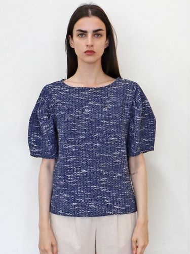 Jacquard Puff T-shirt_Navy - DAMAGE MNEMONIC - Modalova