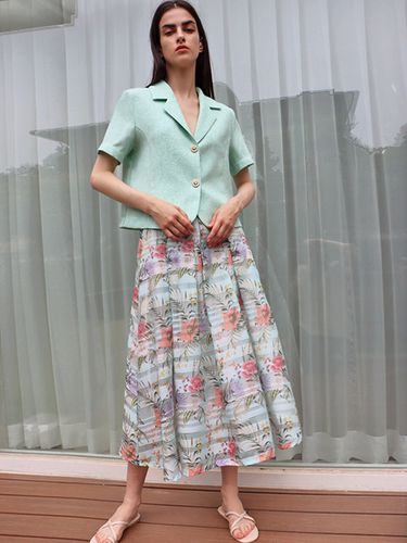 Pintuck Palm Skirt_Mint - DAMAGE MNEMONIC - Modalova