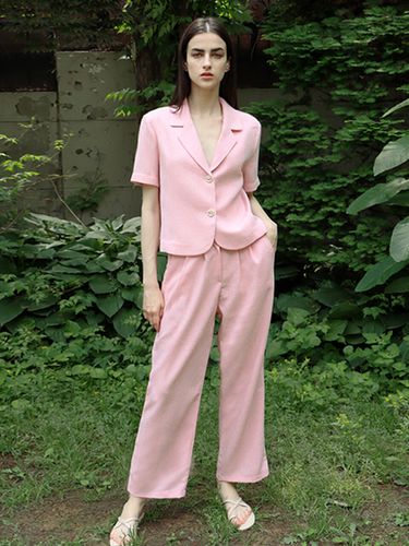 Fancy Tweed Pants_Pink - DAMAGE MNEMONIC - Modalova