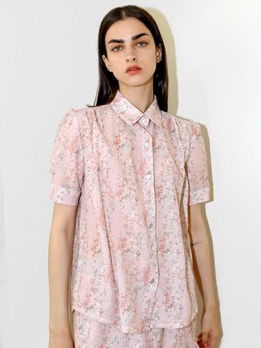 Flower Shirred Blouse_Pink - DAMAGE MNEMONIC - Modalova