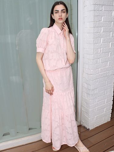 Cloud Banded Long Skirt_Pink - DAMAGE MNEMONIC - Modalova