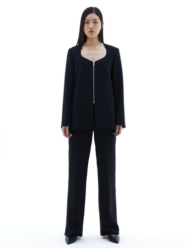 Wide Neck Zip-up Blazer - YOOKIM - Modalova