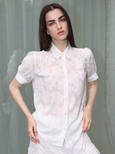 Cloud Shirred Blouse_White - DAMAGE MNEMONIC - Modalova