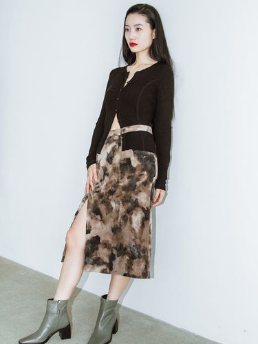 Slit Midi Skirt (Brown) - capricieux - Modalova