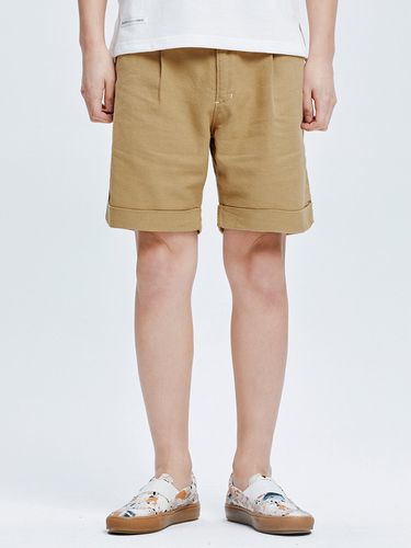 Jungle Cotton One-tuck Shorts Beige - QUIETIST - Modalova