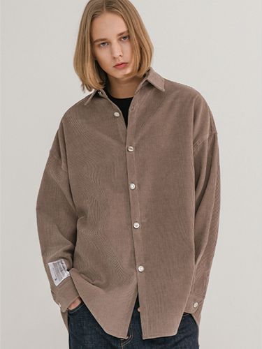 Oversized Corduroy Logo Label Shirt Jacket - V2 - Modalova