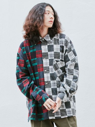 Patchwork Flannel Shirt Multi - QUIETIST - Modalova