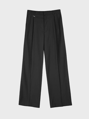 Tencel Two Tuck Wide Slacks _Black - LIEU HOMME - Modalova