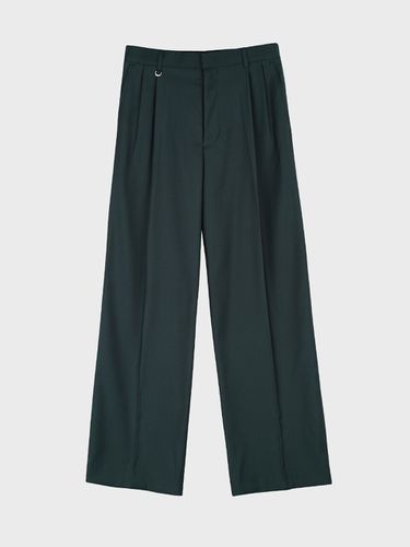 Tencel Two Tuck Wide Slacks _Green - LIEU HOMME - Modalova