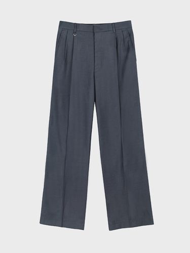 Tencel Two Tuck Wide Slacks _Charcoal - LIEU HOMME - Modalova