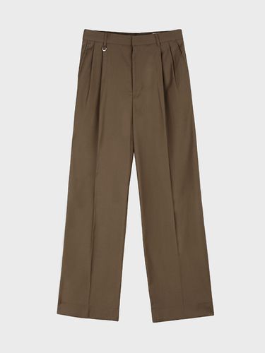 Tencel Two Tuck Wide Slacks _Brown - LIEU HOMME - Modalova