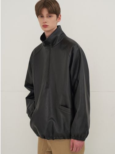 Vegan Leather Anorak Black - V2 - Modalova