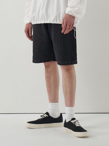 String Detail Denim Shorts Black - V2 - Modalova