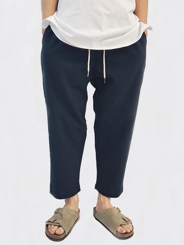 Linen Cropped Pants Navy - PaperBoy - Modalova