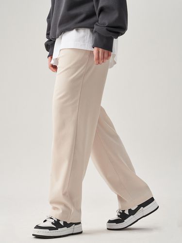 Semi-Wide Stretch Trousers Beige - PaperBoy - Modalova