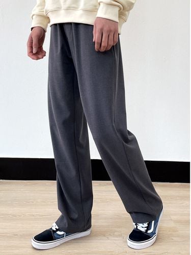 Semi-Wide Stretch Trousers Charcoal - PaperBoy - Modalova