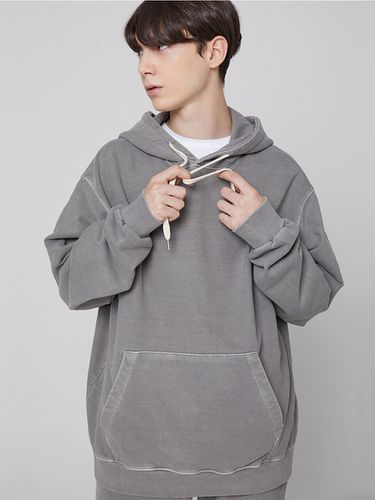 Minimal Pigment Washed Heavy Hoodie - PaperBoy - Modalova