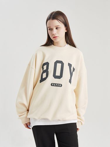 Boy Logo Printed Sweatshirt Beige - PaperBoy - Modalova