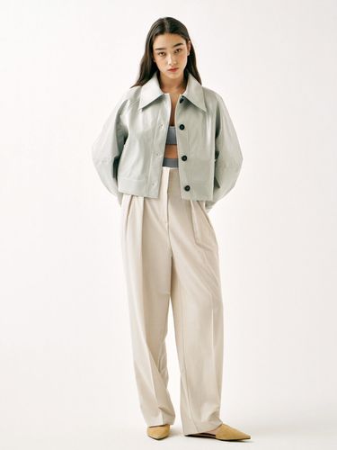 Belted Semi Wide Trousers - SIGREAT - Modalova