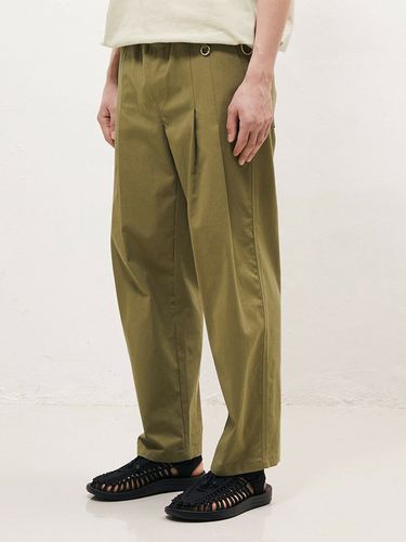 Linen Two-Tuck Wide Banding Pants - FANACULT - Modalova