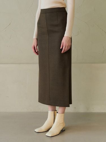 H-Line Slit Skirt_Butter Brown - MOAT - Modalova