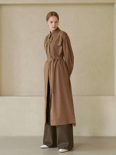 Out Pocket Hidden Shirt Dress_Earth Brown - MOAT - Modalova