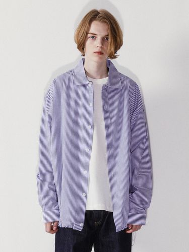 Oversized Cotton String Striped Shirt - V2 - Modalova