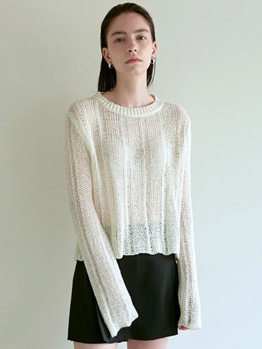 Embroidered Label Net Knit Top () - NICK&NICOLE - Modalova