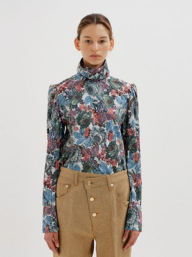 TOPAZ Floral Pattern Turtleneck Blouse (//) - EENK - Modalova