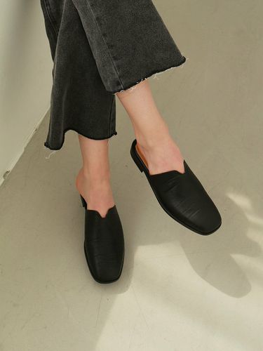 V-Cut Mules - Croco Black - 23.5 - Modalova