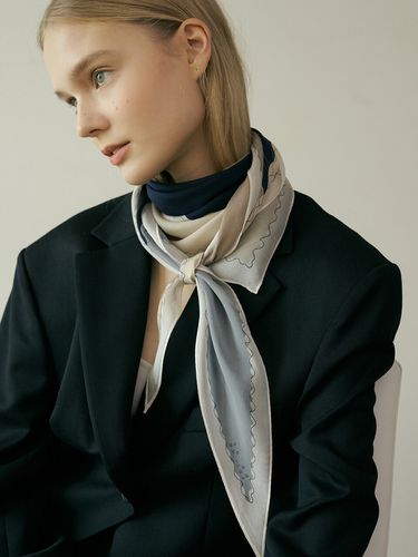 Elfo Chiffon Silk Scarf _Navy - BB’DE SOLI’DE - Modalova