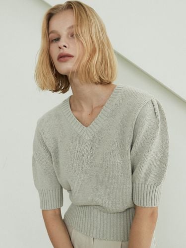 V Neck Puff Knit Pullover () - ouie - Modalova