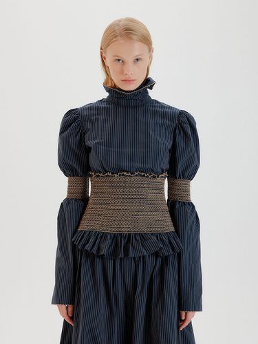 TWINK Smocked Turtleneck Blouse (/) - EENK - Modalova