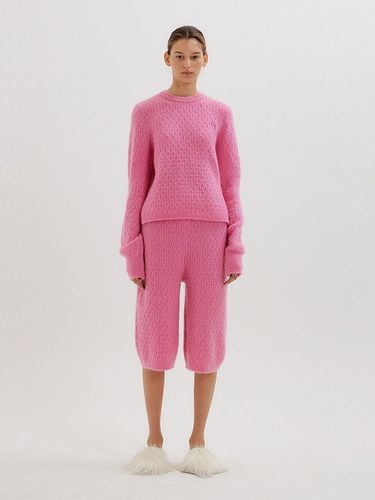 TAKA Cable Knit Midi Pants (Pink) - EENK - Modalova