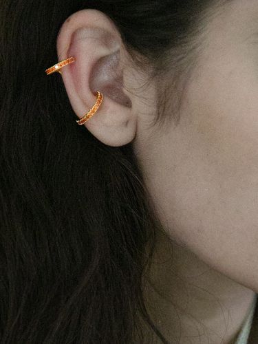 Orange Diamond Cuff Earrings - nuavo - Modalova