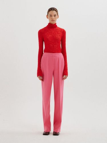 TEXT Straight Pants (Pink) - EENK - Modalova