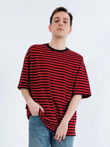 Heavy Oversized Striped Half Sleeve T-shirt - CPGN - Modalova