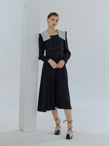 Detachable Sailor Collar Dress_Black - ETMON - Modalova