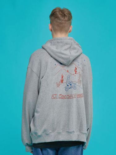 Oasis Embroidery Zip-up Hoodie Gray - CPGN - Modalova