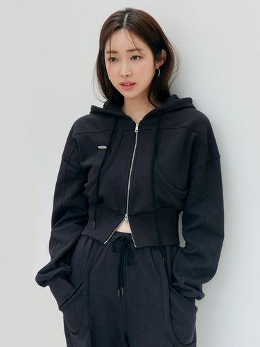 Double Zip Hooded Zipup_Navy - CITYBREEZE - Modalova