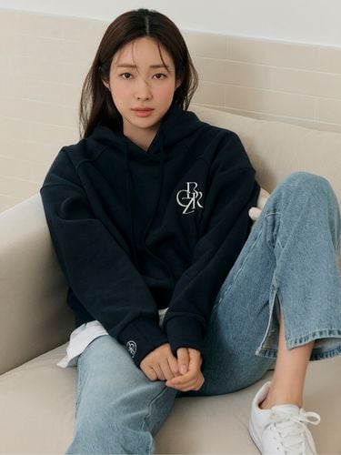 Fleece Logo Embroidery Hoodie_Navy - CITYBREEZE - Modalova