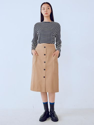 Front Button Midi Skirt_2 Colors - kuho plus - Modalova