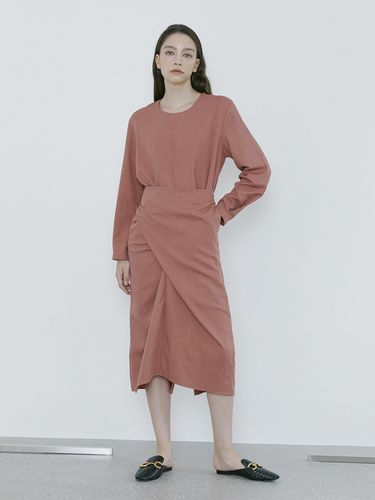 Twist Wrap Dress (Brick Red) - Nouve - Modalova