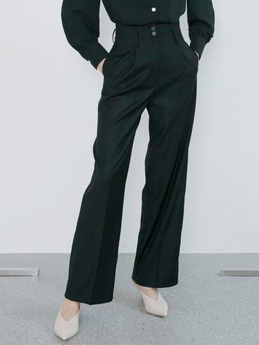 High Waist Button Trousers (Black) - Nouve - Modalova