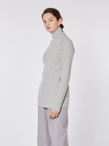 TOF Out-Cut Cashmere Turtleneck Knit_Light Grey - MOHAN - Modalova