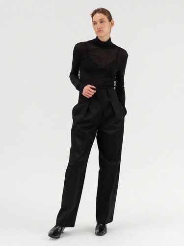 Cotton Pintuck Pants (Black) - LE - Modalova