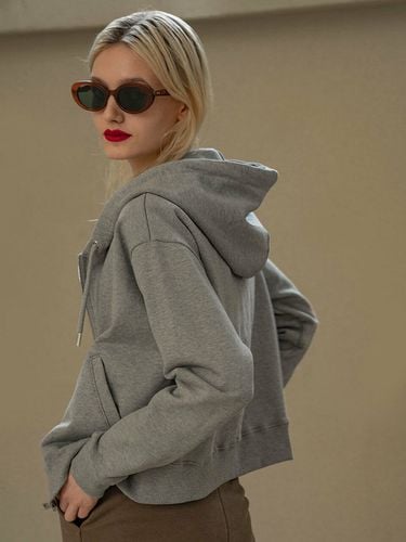 Crop Hoodie_Melange gray - Siyazu - Modalova