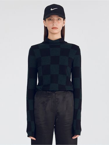 Grid Turtleneck T-shirt - WNDERKAMMER - Modalova