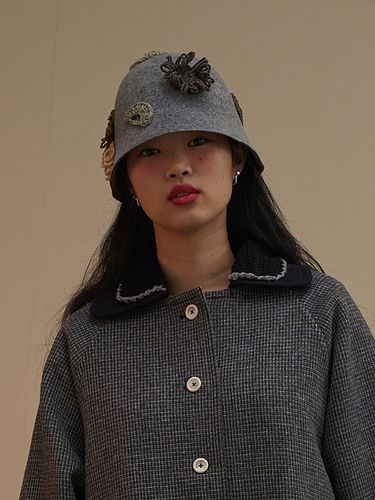 Carpet Felt Bucket Hat - Gray - MISU A BARBE - Modalova